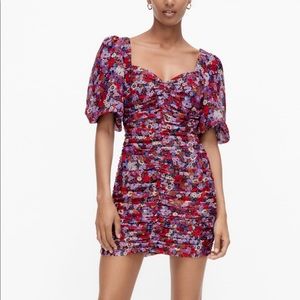 Zara printed dress with draping